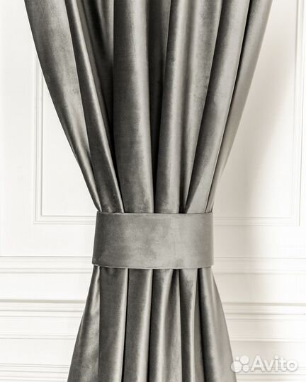 Шторы бархат беллиссимо стальной новые пошив