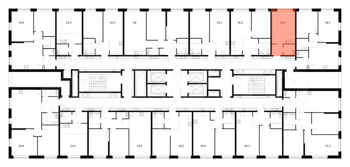 Квартира-студия, 20,4 м², 9/32 эт.