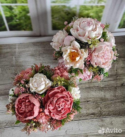 Букеты пионов из мыла ручной работы