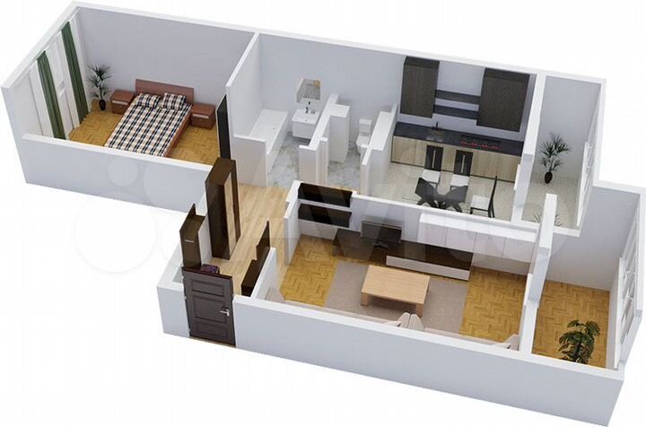 2-к. квартира, 61,6 м², 7/8 эт.