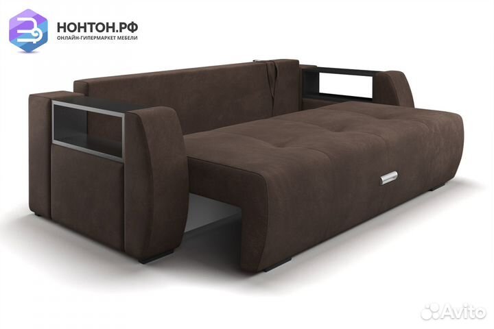 Диван еврокнижка Мальтида коричневый / бежевый