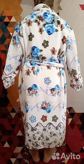 Халат на молнии плюшевый