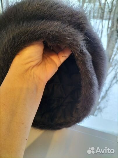 Берет норковый,сероголубой, отправлю