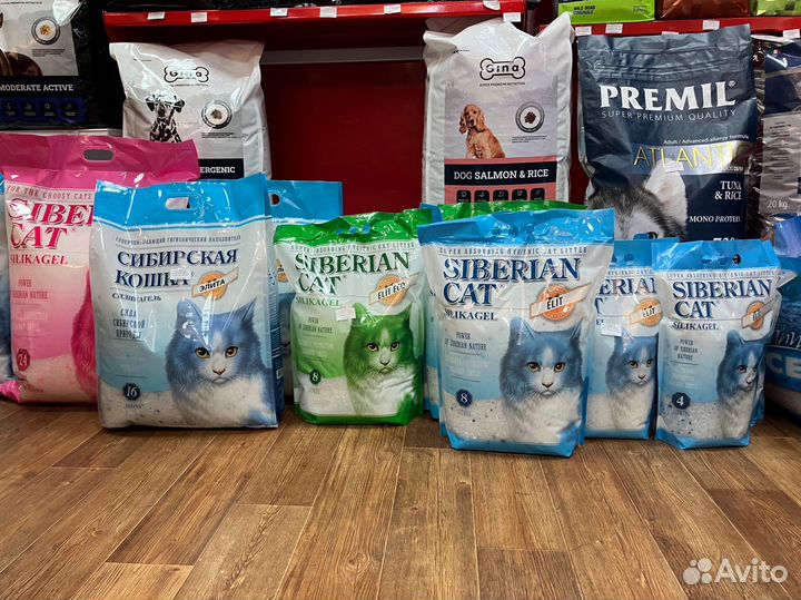 Сибирская кошка Elit наполнитель силикагелевый