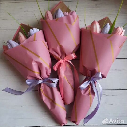 Букет тюльпанов из мыла