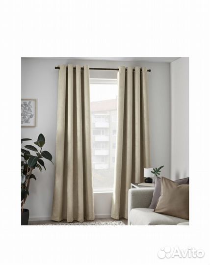 Шторы портьеры Биртна икеа 290*255 замша беж