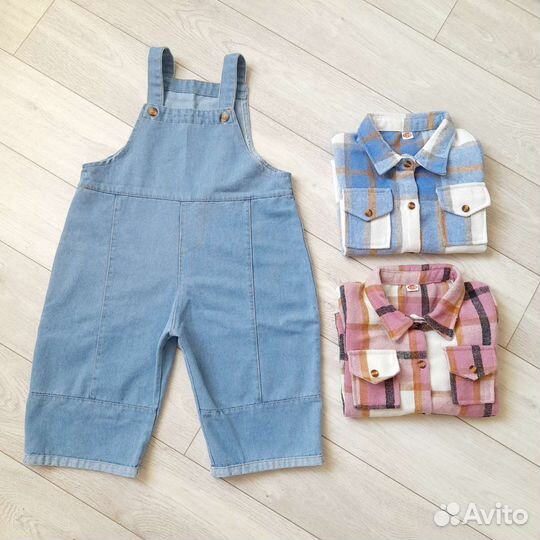 Детская одежда, джинсовый комбинезон