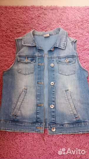 Джинсовая жилетка для девочки zara 12-13