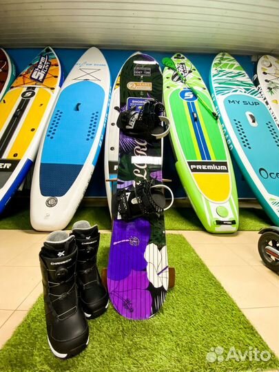 Сноуборд комплект крепы и ботинки