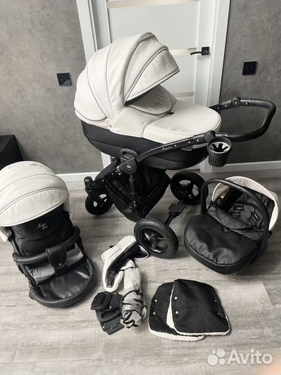 Коляска 3 в 1 tako mega line carbon+кожа