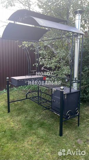 Мангал с печью под казан