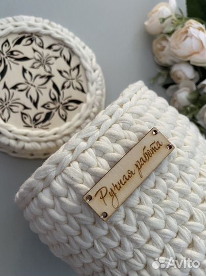 Корзина из трикотажной пряжи