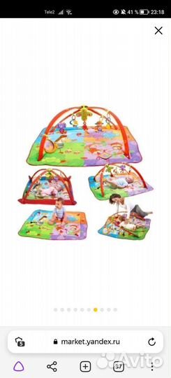 Развивающий коврик tiny love разноцветное сафари