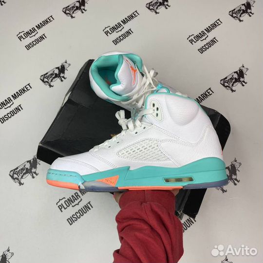 Эксклюзив 42 eu Nike air jordan 5 retro gs aqua