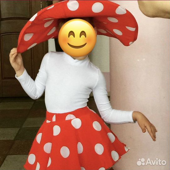 Новогодний костюм для девочки Мухомор 4-6 лет