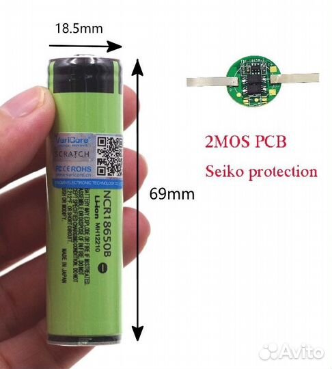 Акб 18650 Panasonic 3400мАч VariCore