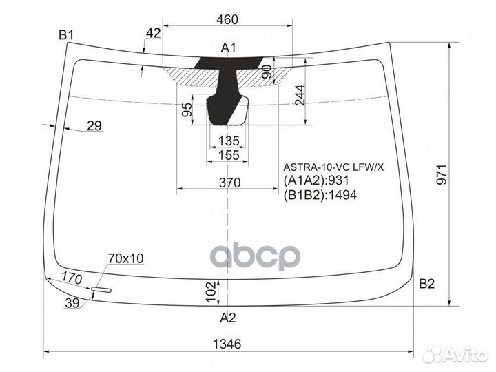 Стекло лобовое opel astra J 5D HBK/WGN 10-17 AS