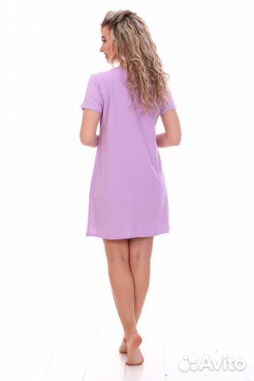 Оптом. Ночная сорочка - светло-фиолетовый №Н-18101