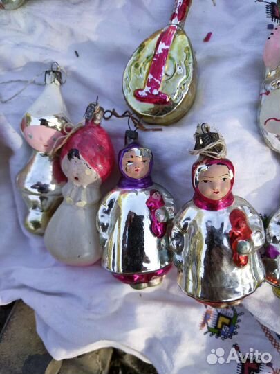 Ёлочные игрушки СССР девочка с игрушкой