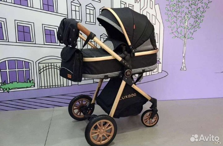 Коляска 3в1 Новая трансформер (Black)