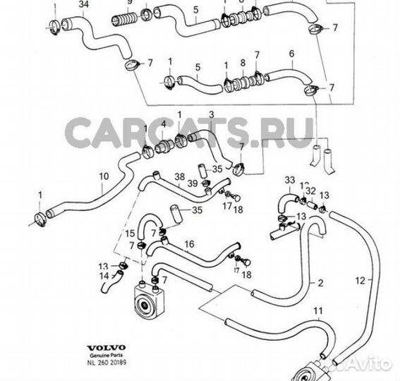 Патрубок системы охлаждения Volvo 340 440 480