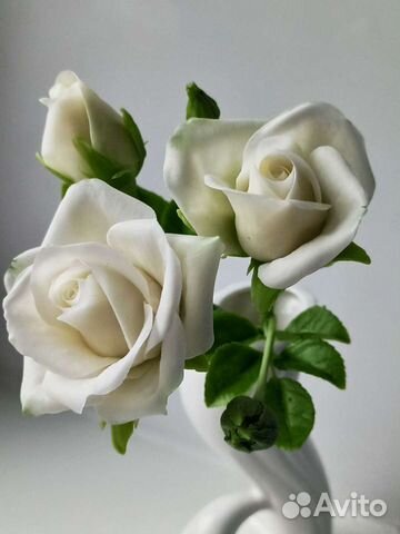 Кустовые розы из холодного фарфора