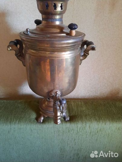 Самовар на дровах медный