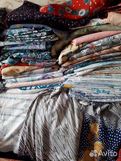 Отрез ткани СССР джинс х.б.саржа.бязь.шелк.капрон