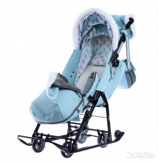 Санки-коляска с перекидной ручкой