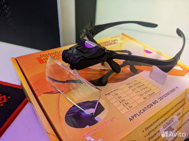 Очки/лупа на голову для пайки/точных работ