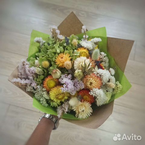 Букет цветы сухоцветы композиция из сухоцветов