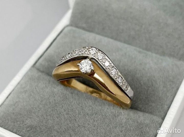 Золотое кольцо с бриллиантами 0,26Ct 585