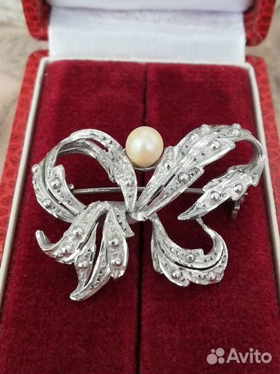 Серебряная брошь 800 проба Вторая половина 20 века