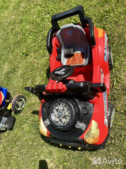 Детский электромобиль и мотоцикл