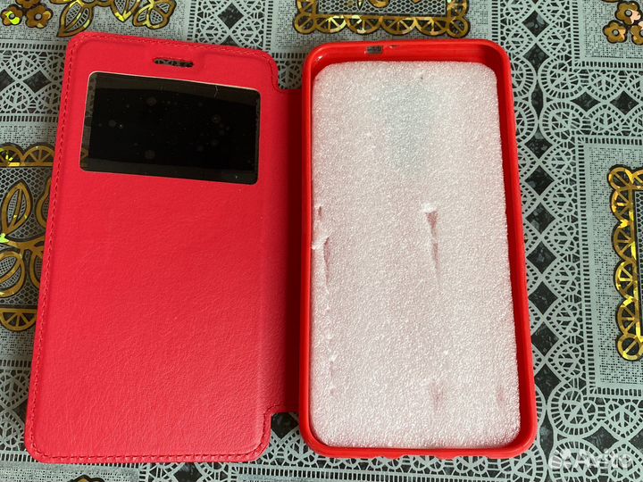 Чехол книжка на Asus ZenFone 3, черный и красный