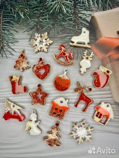 Елочные игрушки мини из эпоксидной смолы