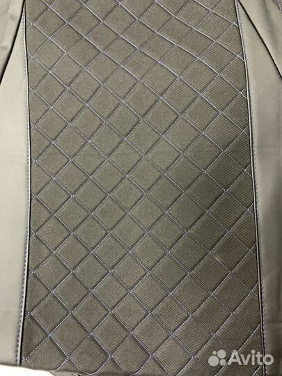 Чехлы сидений ваз 2107 (кожа/жаккард синий ромб)