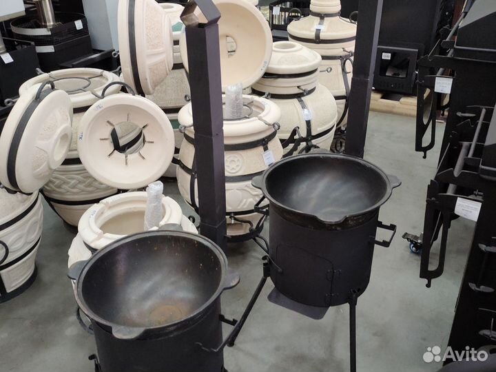 Печь под казан с трубой