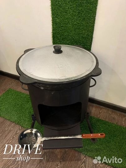 Казан чугунный 12 литров с печью