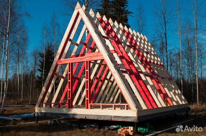 Треугольный дом А-Фрейм 6х6 (A-Frame) 36 м²