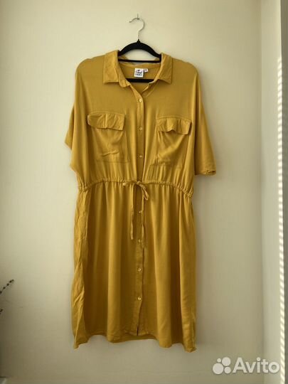 Летнее желтое платье 50-52