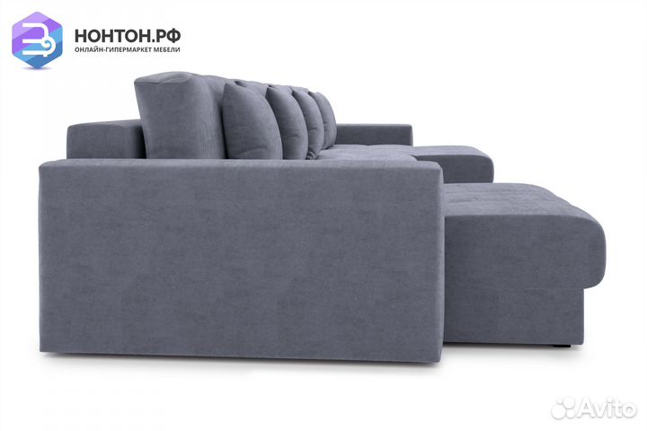 Диван п-образный тик-так Монарх М2О2 темно-серый