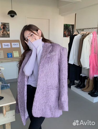 Пиджак пальто лавандовый