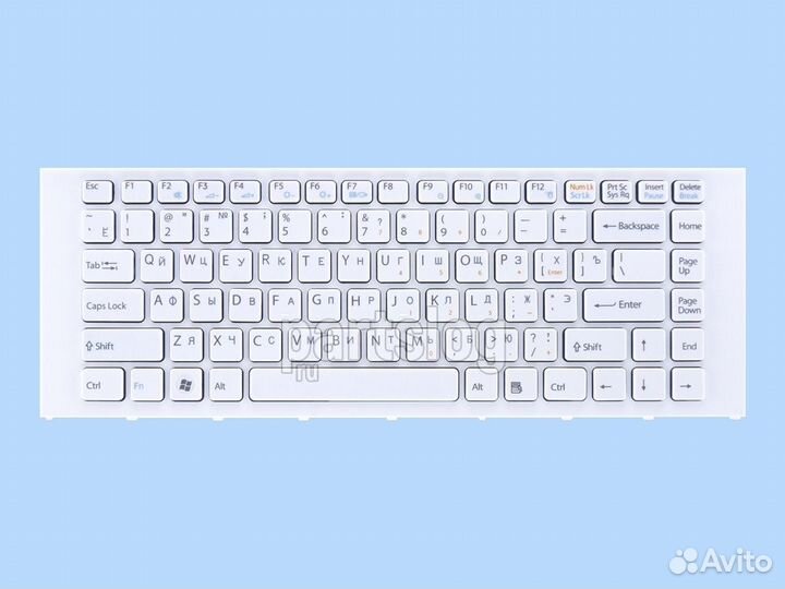 Клавиатура для Sony VPC-EA белая с рамкой