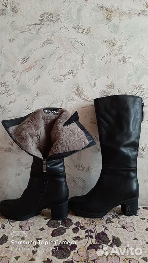 Зимние женские сапоги 38 натуральная кожа