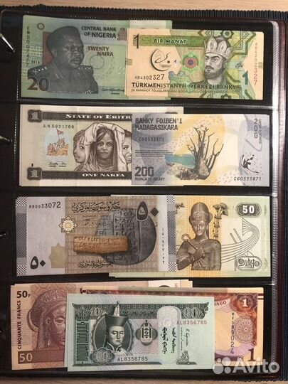 Банкноты более 30 стран мира. Пресс