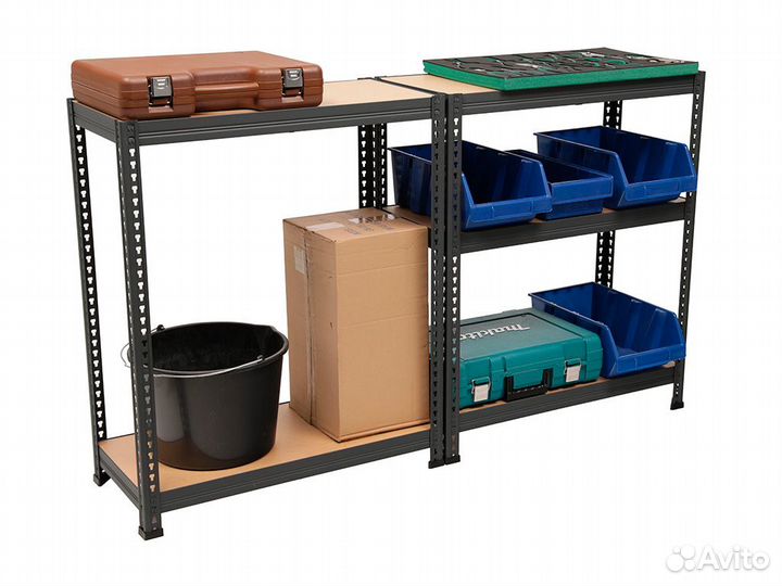 Стеллаж металлический черный с настилом