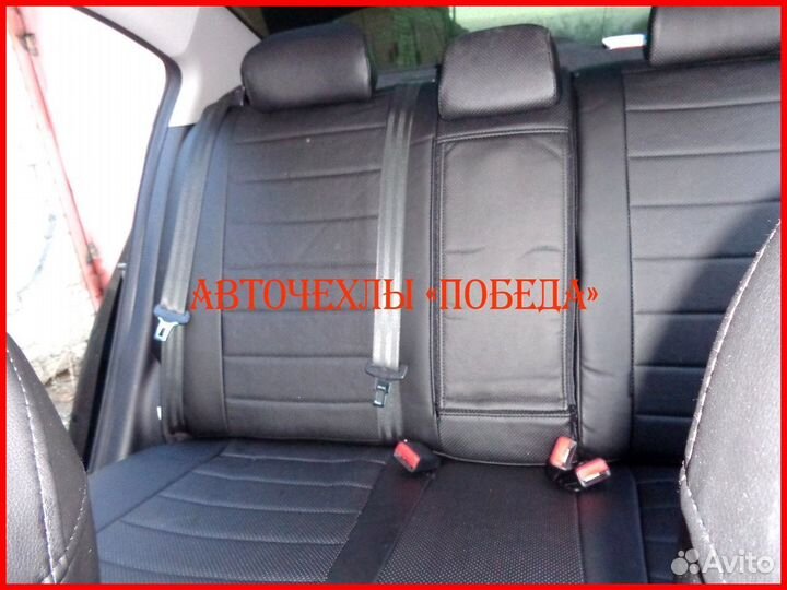 Чехлы Kia Cerato 3 из экокожи чёрные Классика