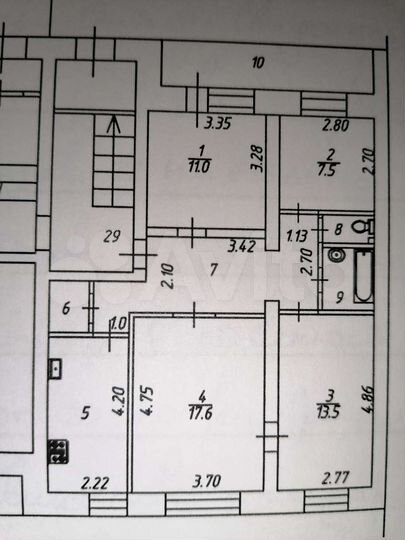 4-к. квартира, 75,7 м², 1/5 эт.