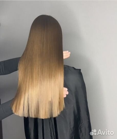 Кератин, ботокс + кератин, окрашивание в один тон